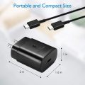Quick Charger Kit for Samsung A13 A14 A54 A34 A23 A33 A53 a52s A52 A73 S22 S22 + s22ultra S21 s21ultra note10 charger head + super fast charger PD super fast charger 25W Adapter Type-C to Type-C. 