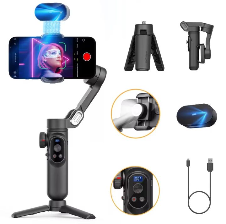 AOCHUAN Smart X Pro AI 3 Axis Smart Phone Gimble Stabilizer For i phone and Android