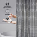 Waterproof Shower Curtain Mildew Resistant Durable Bathroom Divider PEVA Gray Plaid Modern Printing Bathtub Curtain Bathroom Acc. 