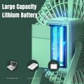 Hanging Fan, Low Noise Rechargeable Power Adjustable Long Battery Life Cute Lightweight Fan with LED Light for Travel. 