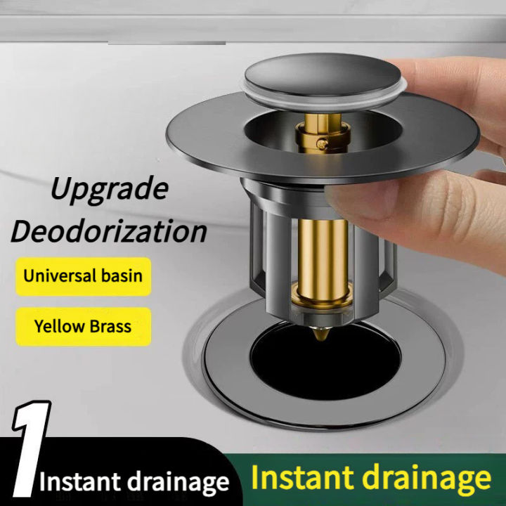 Copper washbasin leak plug washbasin bathroom drain bounce core universal anti odor artifact sink leak plug