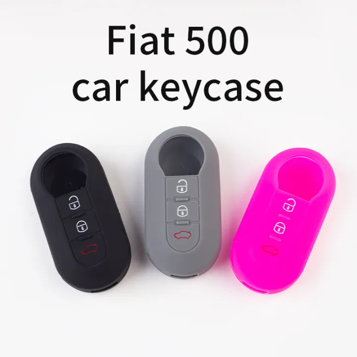 Cover In Silicone Per Chiave Auto – Compatibile Fiat 500, Panda, Ducato, 500L – 3 Pulsanti (Linea Rossa) - 6