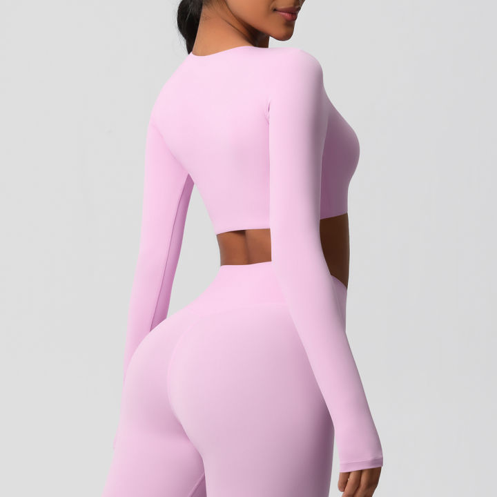 Yoga%20Shirts%20For%20Women%20Long%20Sleeve%20With%20Padded%20Fitness%20Running%20Gym%20Clothes%20Workout%20Dry%20Fit%20Breathable%20High%20Elastic%20Sports%20Top%20-%20Image%205