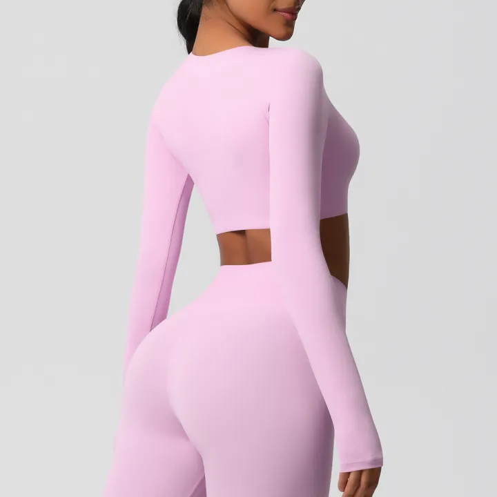 Yoga%20Shirts%20For%20Women%20Long%20Sleeve%20With%20Padded%20Fitness%20Running%20Gym%20Clothes%20Workout%20Dry%20Fit%20Breathable%20High%20Elastic%20Sports%20Top%20-%20Image%205