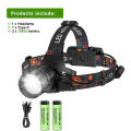 Powerful LED Headlamp Rechargeable Telescopic Zoomable Headlight Outdoor Waterproof Work Head Lamp High Lumen Head Torch. 