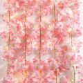 1PC Cherry Blossom String Light 20LED Garland Artificial Flower Garland Vines Fairy Lights For Bedroom Wedding Party  Decoration. 