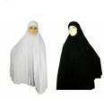 Ladies Lycra Ihram Clothing Umrah Hajj Hijab Scarf Scarves Ahram Black & White. 