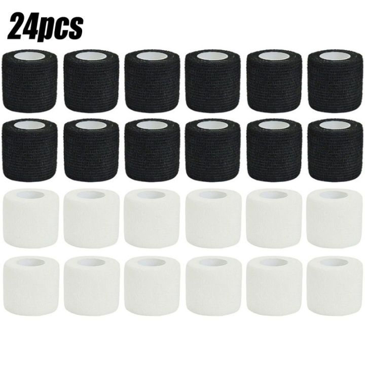 6/12/24Pcs Black White Sport Self Adhesive Elastic Bandage Wrap Tape Elastoplast For Knee Support Pads Finger Ankle Palm