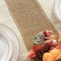 Burlap Table Runner Long Farmhouse Table Runner Jute Runner Woven Fabric Light Colour Edge.
