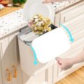 Wall Hanging Dustbin Classical trash bin With Lid Wall Mounted Hanging Trash Bin Litter Holder Cabinet Door Kitchen Bathroom Decorative Trash Can Bin Eco-Friendly Home Decor Garbage Bin Counter Bins Dustbin for office. 