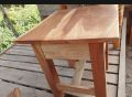 wooden seating stool. 
