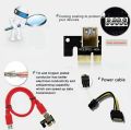 PCIE Riser 1X to 16X Graphics Extension Powered Riser Adapter Card with USB 3.0 Cable & 6 PIN Power Cable for GPU Mining. 