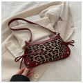 New Armpit Bag Trendy Shoulder Bag for Women Sweet Double Bow Handbag Ladies Bag Retro Fashion Female Leopard Print Shoulder Bag. 