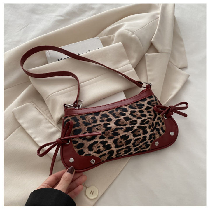 New%20Armpit%20Bag%20Trendy%20Shoulder%20Bag%20for%20Women%20Sweet%20Double%20Bow%20Handbag%20Ladies%20Bag%20Retro%20Fashion%20Female%20Leopard%20Print%20Shoulder%20Bag%20-%20Image%204