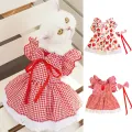 Summer Pet Dress Floral Pattern Plaid Skirts Cat Princess Dresses Chihuahua Yorkie Sweet Skirts Puppy Dog Costume Pet Supplies. 