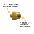 Adaptor Canister Gas Convertor 1"-20 UNF Adapter Lindal Valve Canister to 7/16"-28UNF Propane Tank Welding Torch MAPP Gas Cans. 