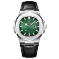 Pecolagar Quartz Men’s Luxury Stainless belt full blue& Green belt black& White& Watch with Box.