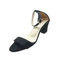 Ladies black strapy ankle strap heel womens shoes. 