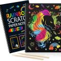 Large SCRATCH NOTE BOOK Scratch book with wooden stick scratch notebook size 26cmx19cm. 