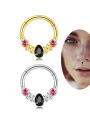 Fashion Crystal Stainless Steel Septum Hoop Clickers Nose Ring Women Tragus Cartilage Helix Piercing Hoop Earrings Jewelry. 