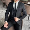 S-9XL New (Blazer+Vest+Pants) Men's Fashion Business Gentleman Professional Formal Dress Korean Version Banquet Dress Suit 6XL.