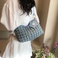 Trendy Pleated Bubbles Shoulder Bags Handbag Daily Commuting Bag Underarm Bag Plaid Quilted Solid Totes Bag Messenger Bag. 