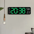 LED Digital Wall Clock Date Time Week Temperature Humidity Display Brightness Adjustable 2-Alarm Electronic Alarm Clock For Home. 