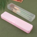 Portable Makeup Brush Storage Box  Eyebrow Pencil Tableware Chopsticks Transparent With Cover Organizer Case Beauty Tool. 