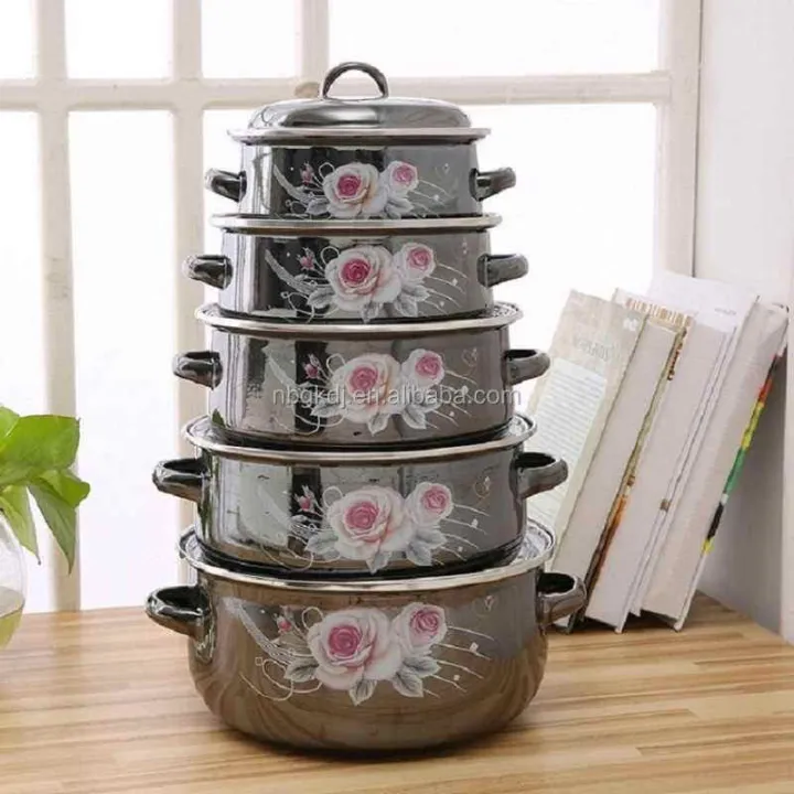 ORANGLES Enamel Design Cookware 5 pieces Casserole Set with Lids (5 Pieces) 5 pieces donga set - detailed closeup view - illustrating benefits - Image 3 of 4 | created for all | Shop Enamel Design Cookware 5 pieces Casserole Set with Lids (5 Pieces) 5 pieces donga set North Carolina | Free Shipping ORANGLES