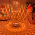 Rechargeable Diamond Crystal Table Lamp Acrylic Desk Decor Atmosphere Lamp LED Bedside Night Light For Bedroom/Living Room. 