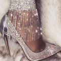 XSBODY 1PC Full Rhinestone Tassel Adjustable Ankles Foot Chain Jewelry for Women Crystal Anklets Cheville Bracelet Leg s. 