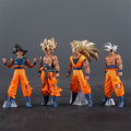 4pcs/set Dragon Ball Son Goku Figure Super Saiyan Goku Action Figures Pvc Statue Collection Model Toys . 
