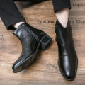 Men High Top Boots PU Solid Color Simple Fashionable Comfortable Men High Heels Boots.