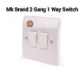 Mk Brand 2 Gang 1 Way Switch. 