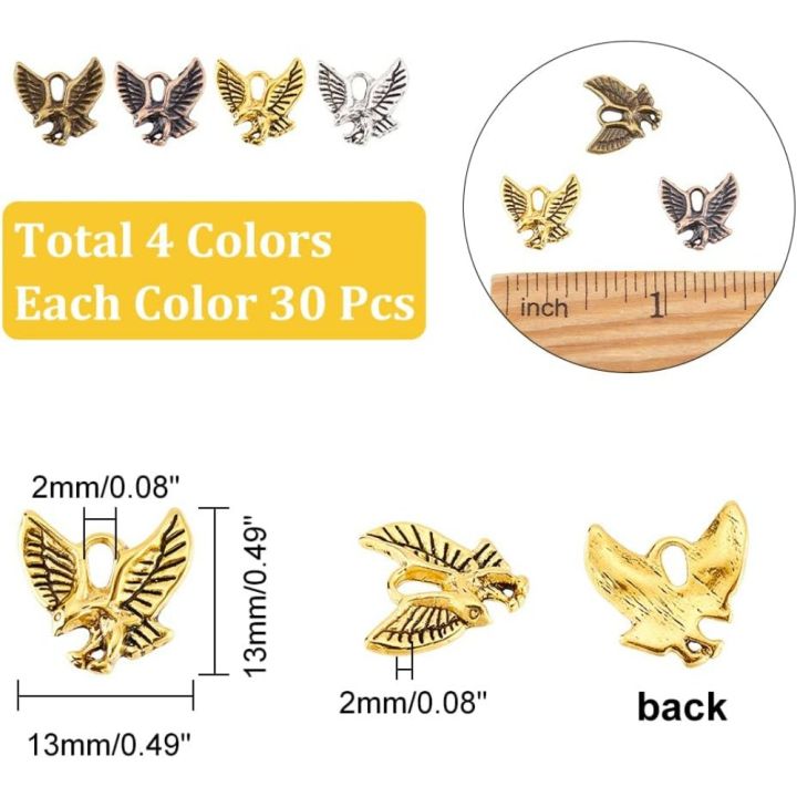 120%20Pcs%20Eagle%20Charms%204%20Colors%20Style%20Alloy%20Pendants%20Animal%20Hawk%20Hanging%20Beads%20Charms%20with%20Hole%20for%20Necklace%20Bracelet%20Earring%20-%20Image%202