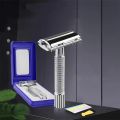 Men Shaving Razor with Blade Sliver Folding Shaving Knife Facial Hair Stainless Steel Straight Razor Barber Tools 10 Pcs Blades.
