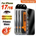 3PCS Dust Free Installation Screen Protector For iPhone 17 16 Pro Max/17 Pro/17 Air 16 Plus HD Privacy Glass Anti-scratch Films.