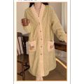 1pcs Coral Velvet Rainbow Flower Bathrobe 2025 New Winter Loose Warm Cute Long Sweet Cardigan Home Wear Pajamas.