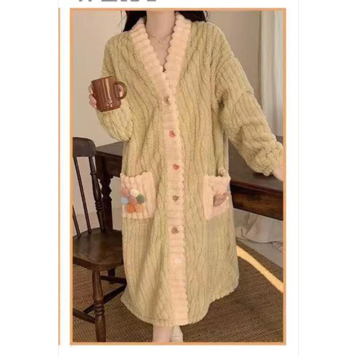 1pcs%20Coral%20Velvet%20Rainbow%20Flower%20Bathrobe%202025%20New%20Winter%20Loose%20Warm%20Cute%20Long%20Sweet%20Cardigan%20Home%20Wear%20Pajamas%20-%20Image%202