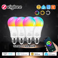 4Pcs E27 Zigbee 3.0 LED Bulbs,Smart LED Lamps,RGB+CW+WW,15W, LED Light Bulb Works With Alexa Echo Plus Smartthings Yandex Z2MQTT lightify. 