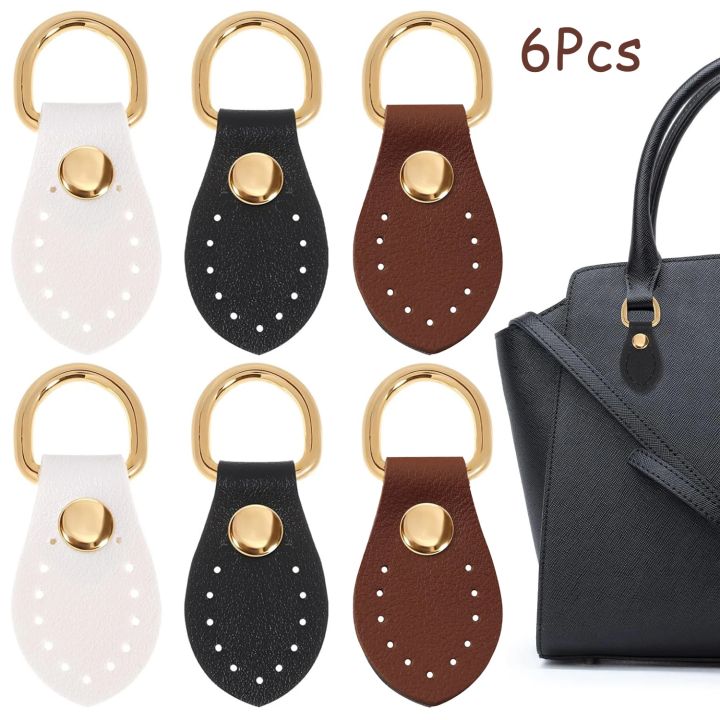 6Pcs Purse Strap Mount Hook for Handbag Sew on Leather Buckle Bag Side D-Ring Clips Replacement Clasp for DIY Bag Shoulder