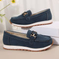 Spring New Women's Buckle Low-top Casual Shoes Fashion Round-toed Vulcanized Shoes Comfortable Slip-on Women's Flat Shoes. 