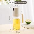 250ml Oil Spray Bottle High Borosilicate Glass Cooking Oil Dispensers Olive Oil Sprayer Mister for Air Fryer Salad Baking.