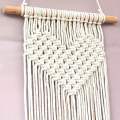 1pc Macrame Wall Hanging, Small White Hearts Boho Woven Tapestry For Bedroom, Apartment, Dormitory, Room Background Wall Decoration. 