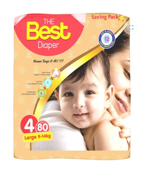The Best Diaper Large size No. 4 Mega pack 80 PCS
