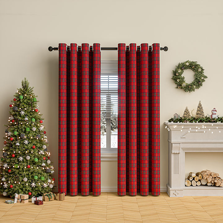 1/2%20Panel%20Christmas%20Plaid%20Blackout%20Curtain%20Thermal%20Insulated%20Grommet%20Window%20Drapes%20Darkening%20Curtains%20for%20Living%20Room%20Bedroom%20-%20Image%202