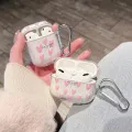 Pink Love Ring For Airpods Pro 2nd Earphone Case For Apple 1/2/3 Soft Matte TPU Earphone Case for Women And Girl With Keychain. 