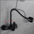 Black/Brushed Kitchen Faucet Wall Mount 2 Function Hot and Cold Water Sink Faucet 360 Degree Rotating Sprayer Faucet.