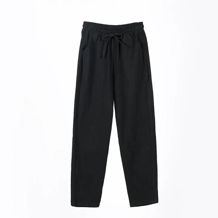 Womens%20Spring%20Summer%20Pants%20Cotton%20Linen%20Solid%20Elastic%20waist%20Candy%20Colors%20Harem%20Trousers%20Casual%20Female%20Pants%20-%20Image%202