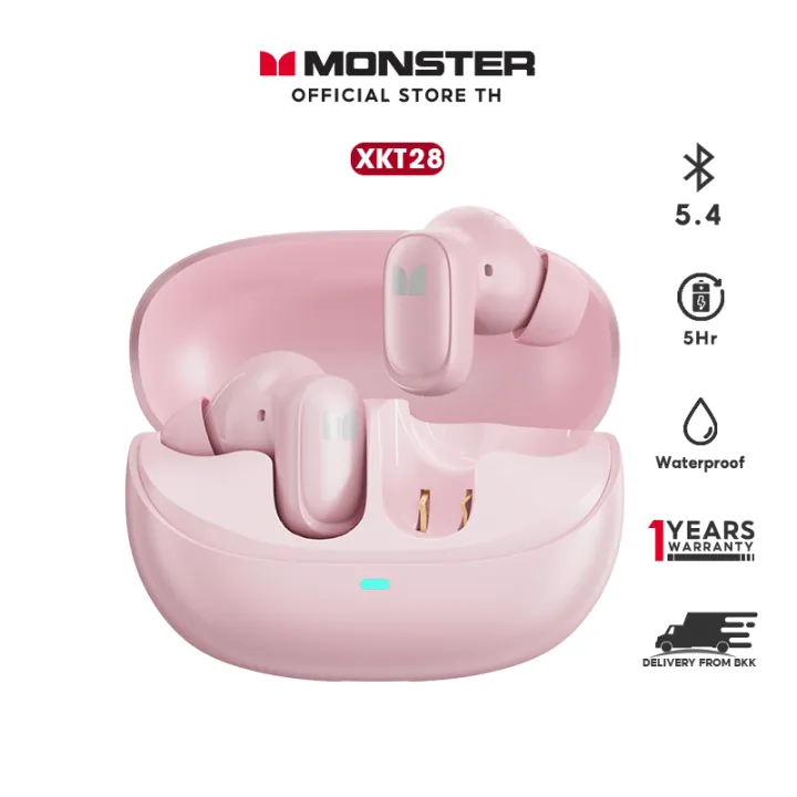 Monster xkt28 Bluetooth wireless headset Bluetooth 5.4 wireless earphone Bluetooth earphone answer call music headphone play game bad dual mode mic